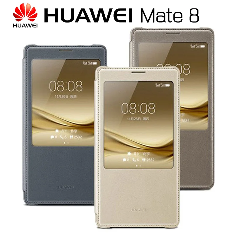 

HUAWEI MATE 8 Case Original Official Smart View Full Window Flip PU Leather Cover Funda Phone Case Huawei MATE8 Cover 6.0 Inch