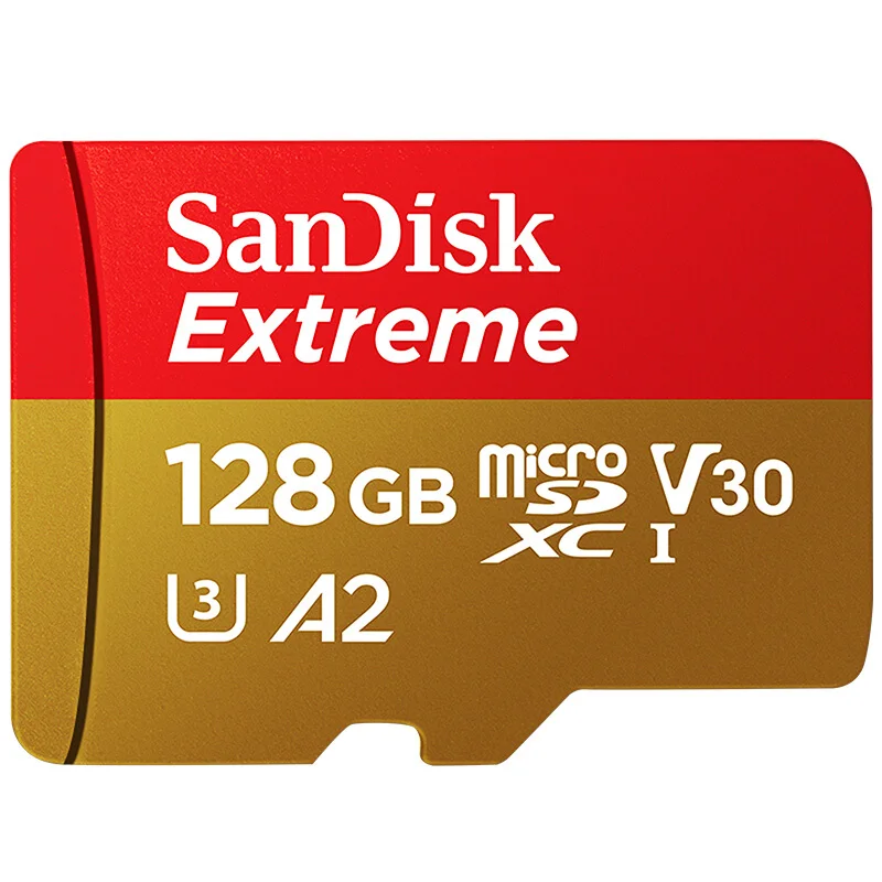 Двойной Флеш-накопитель SanDisk Extreme/PRO карты памяти 128 Гб 64 Гб оперативной памяти, 32 Гб встроенной памяти, читать Скорость до 100 МБ/с. microSDHC/micro SDXC UHS-I micro SD U3 V30 в формате 4K UHD - Емкость: 128GB Extreme A2