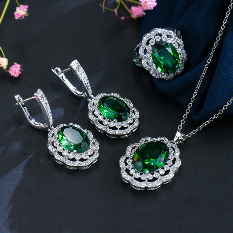 Earrings Necklace Ring Set4