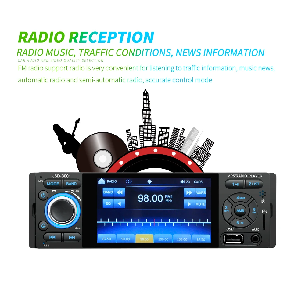 Rádio do Carro Sensível ao Toque de Áudio Podofo Autoradio Polegada Tela Automático Estéreo Multimídia Player Ligação Espelho Bluetooth Usb Aux fm Swc 1 Din 4 17 Podofo rádio do carro 1 din autoradio
