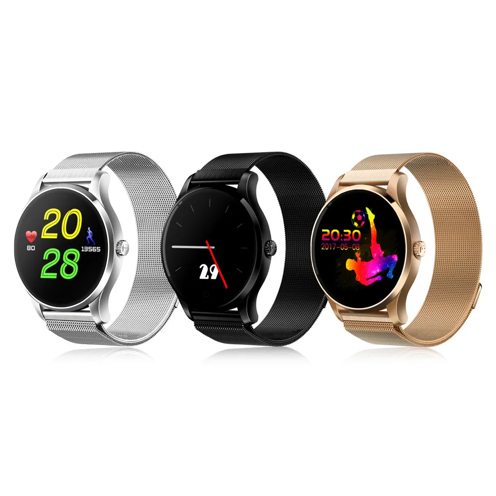 2019 New design Popular Couple Wristwatch Smart Watch IOS Android Heart Rate Monitor Watch 1.22 Inch IPS Round Screen
