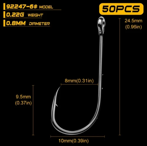 50 шт.(4/0#-6#)-20 шт.(6/0#5/0#) 92247 Высокоуглеродистая сталь рыболовный крючок Baitholder Рыбная блесна антикоррозийный Карп Рыболовный крючок - Цвет: size6-50pcs