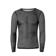 Унисекс майка женственная сетчатая прозрачная базовые рубашки с круглым вырезом гей Длинные рукава Утягивающие трусы внутренние Топы пижамы одежда для сна