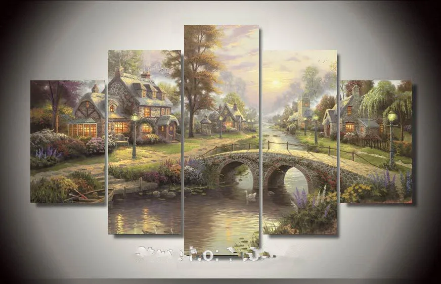 FramedPrintedThomaskinkadeforestlandscapesceneryPaintingroom