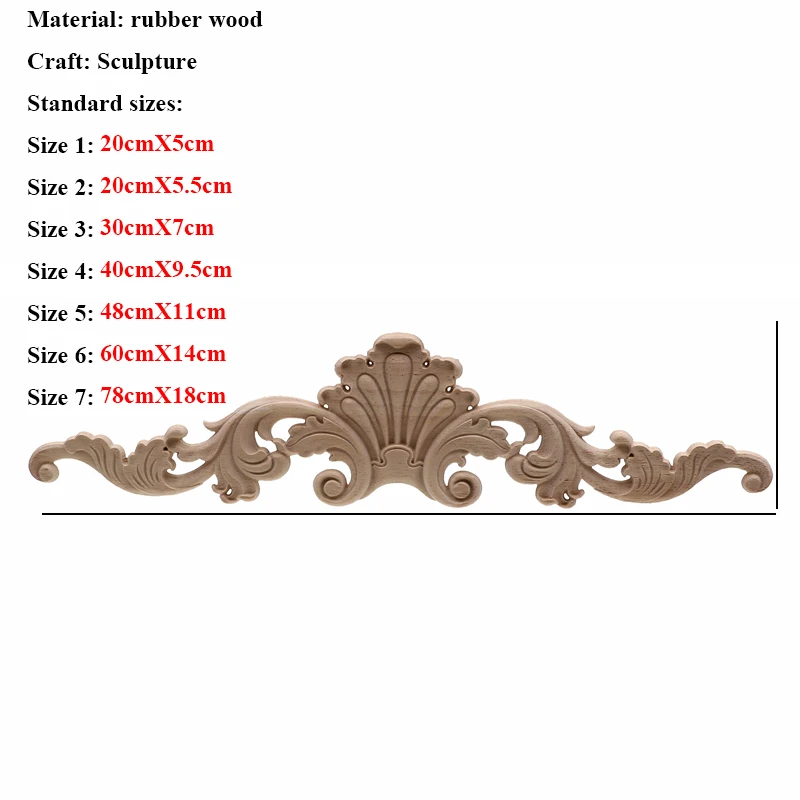 Wood Carved Decal Corner Frame Doors Furniture Woodcarving Decorative Wooden Figurines Craft Long Applique Decoration ornament crafts wooden figurine crafts wood figurines