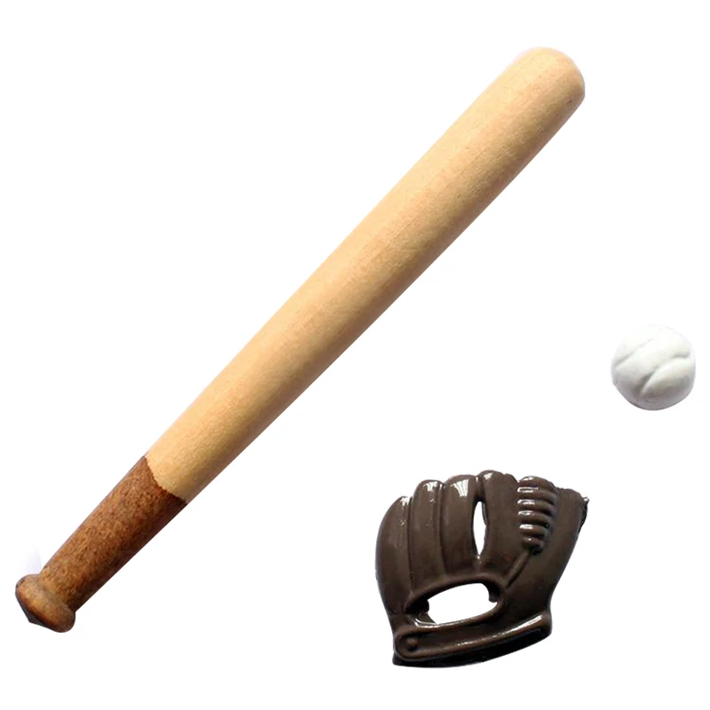 

KACAKID 1: 12 Dollhouse Realistic Furniture Mini Baseball Bat and gloves Set Home Decor