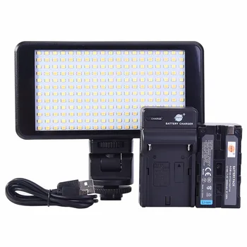 

DSTE DB88 LED-228A 228-LED 900LUX/1m LED Video Light with NP-F750 Battery Charger for Canon DSLR Camera Camcorder DV Lamp