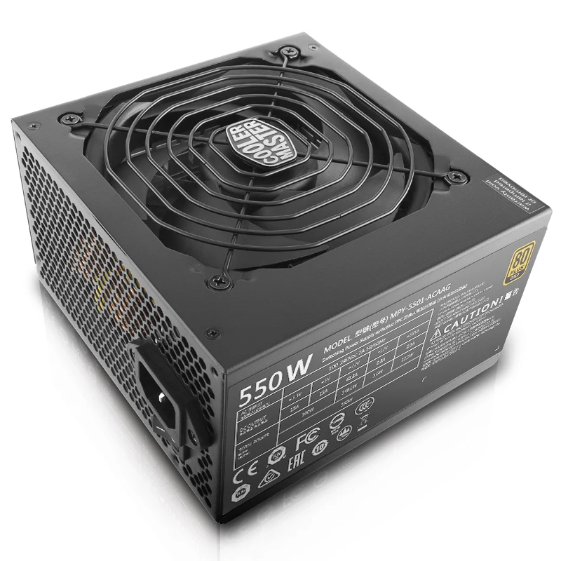 Cooler Master PC PSU компьютерный блок питания Номинальная мощность 550 Вт 550 Вт 12 см вентилятор 12 В ATX PC блок питания золотой 80 плюс для игры в офис