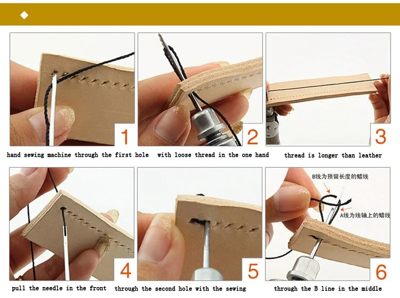 Кожа шило для шитья комплект, Quick Stitch Repair Tool набор тяжелых нитки с шило, 0,8 мм круглый воск черный, белый цвет коричневый