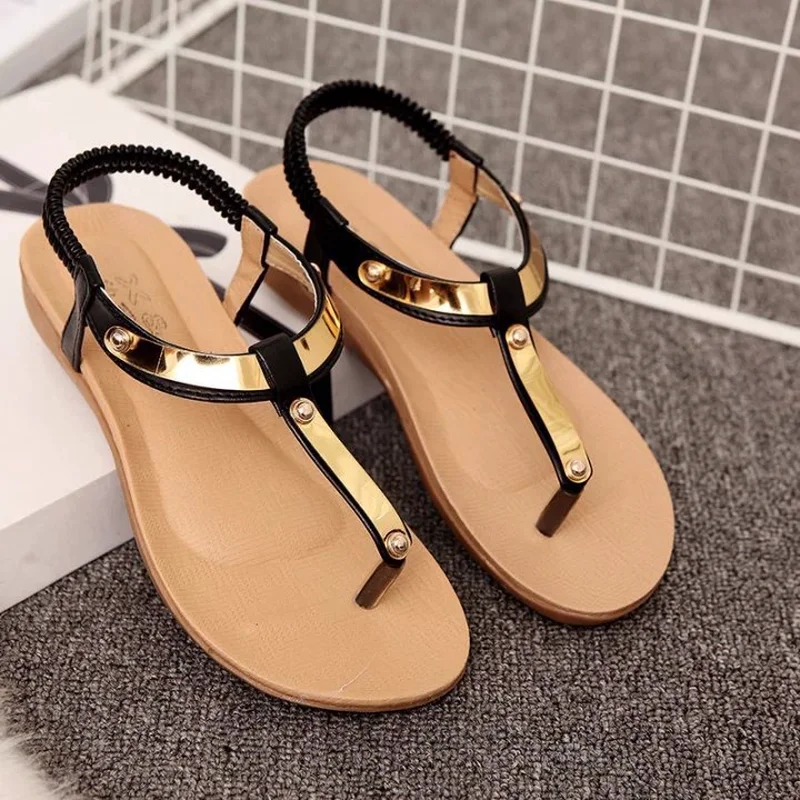 black and white thong sandals