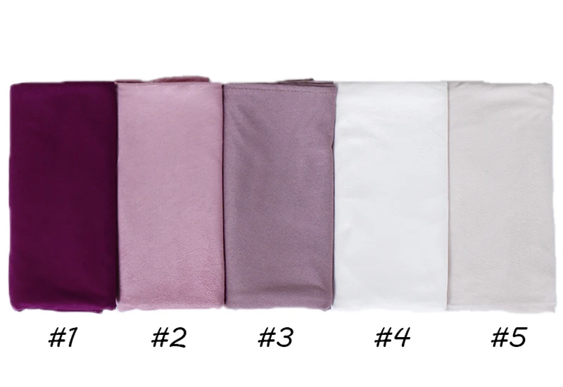Женские замшевые Hijab шарф Мусульманский обтягивающие одноцветные шали шарфы плотная обертывания модная головная повязка шарфы 190*70 см, 14 цветов - Цвет: message choose color
