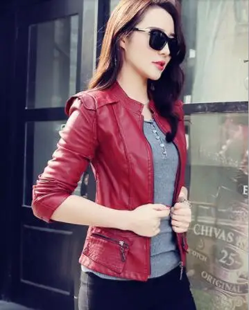 

NEW Women PU Leather Jackets Female Zippers Coat spring Autumn Short Outwear spring Autumn Short Outwear Female motorcycle coat