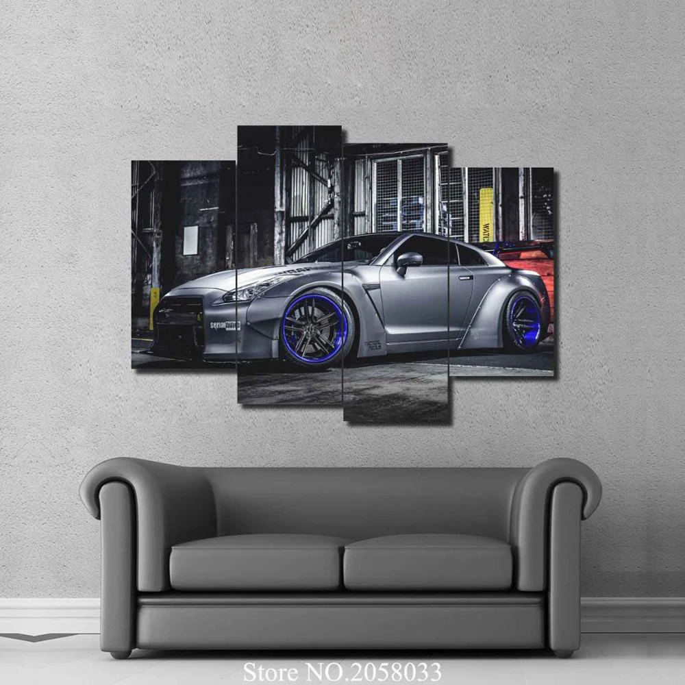 HD print 4pcs Cool Cars canvas painting modern home decor wall art