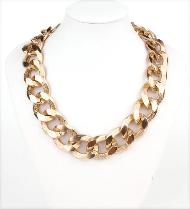 Женское ожерелье с цепочкой NK1022 металлическое золотого цвета|chain necklace|chunky chain