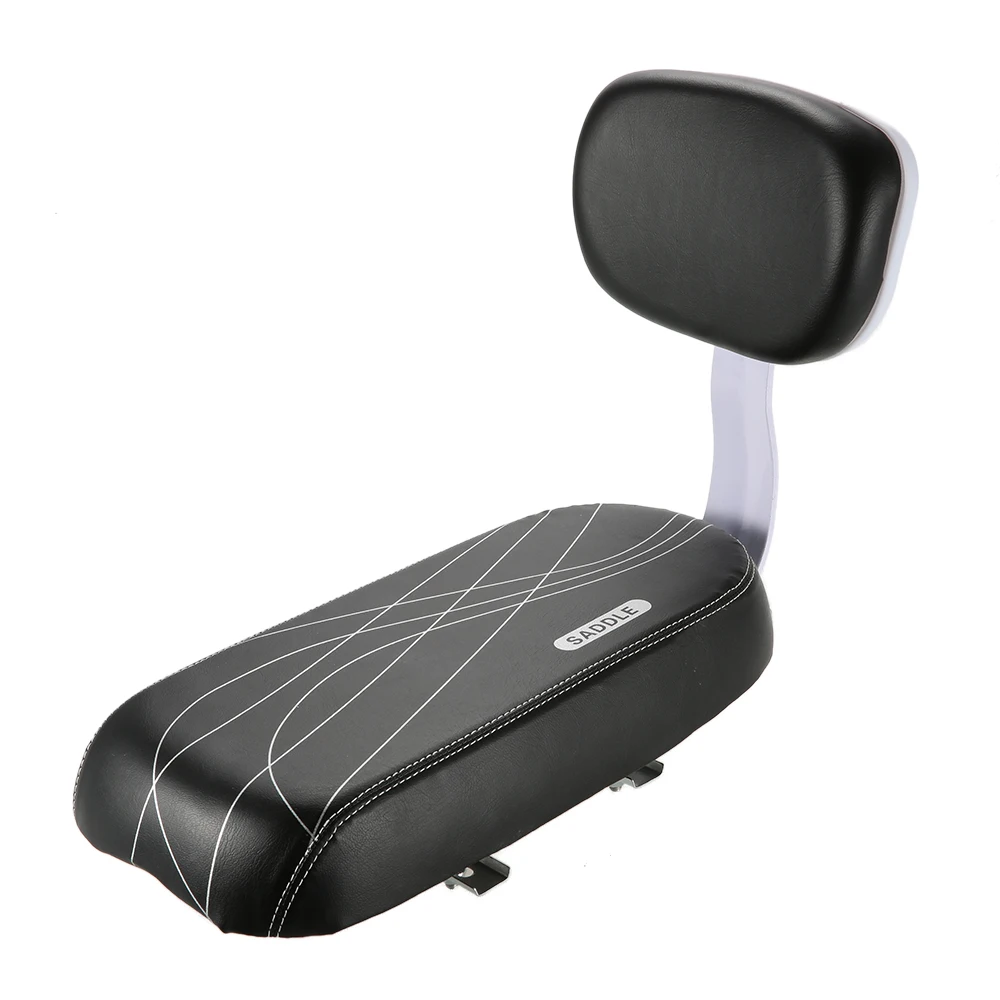 Bicycle Back Seat Cycling Bike MTB PU Leather Soft Cushion Rear Rack Children w/ Rest Saddle mountain bike saddle | Спорт и