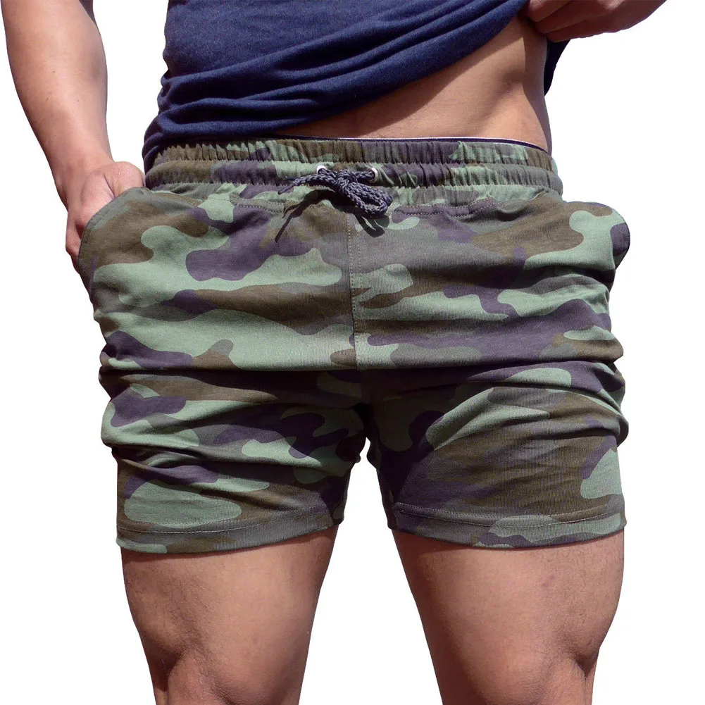 Buy Men Cotton Board Shorts Casual Camo Summer Elastic