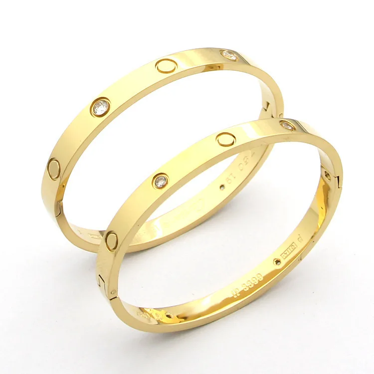 

High quality Titanium Steel Screw carter clasp Bracelets For Female Male wedding Bracelets without screwdriver Bracelets