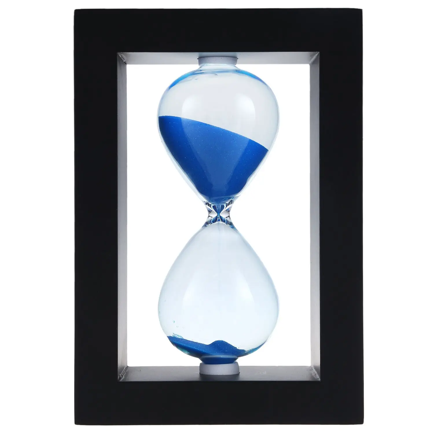 Hot Sale Wooden Frame Hourglass Sand Timer Black Frame Blue Sand.(Black Frame Blue
