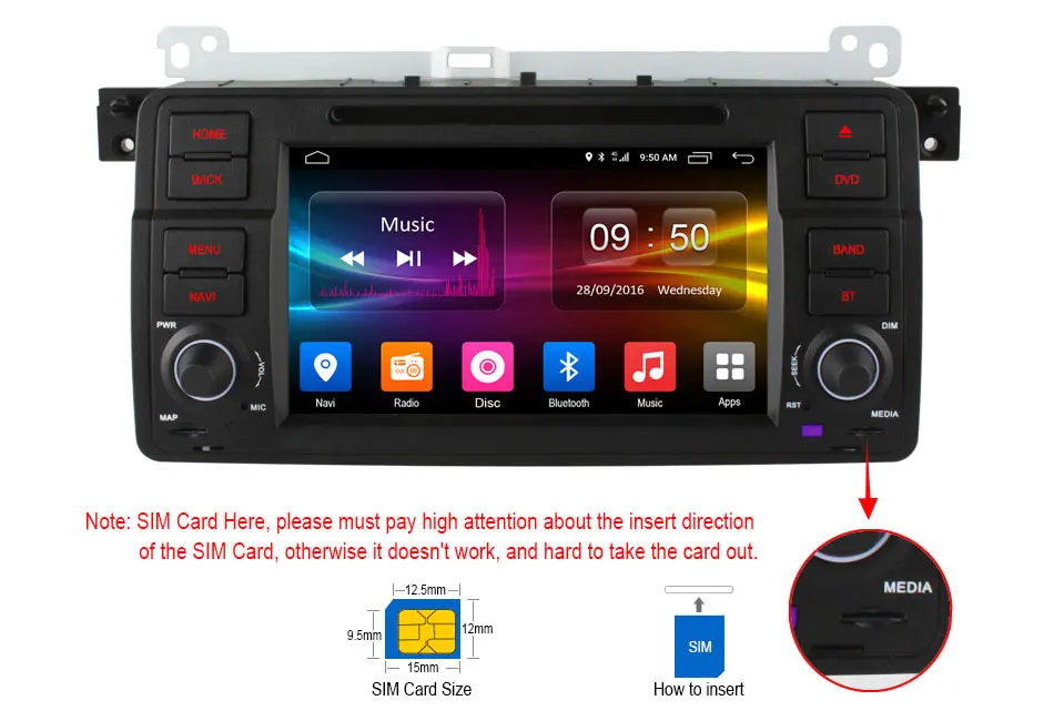 Clearance HD Android 6.0 Octa Core 2GB RAM Car DVD Player for BMW 3 Series E46 M3 1998-2006 4G WIFI Radio Stereo GPS Navigation 7