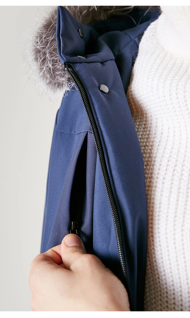 Мужская зимняя куртка-пуховик средней длины с воротником из лисьего меха S | 418412569