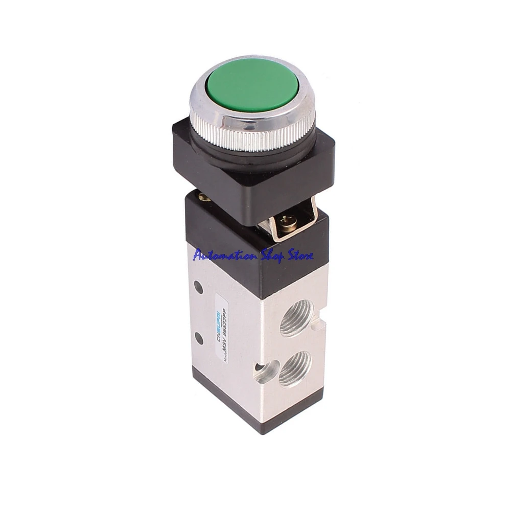 

Push Button Air Valve Right Pneumatics MV522 Series Mechanical Valve MV522PP 2 Position 5 Port Mechanical valve