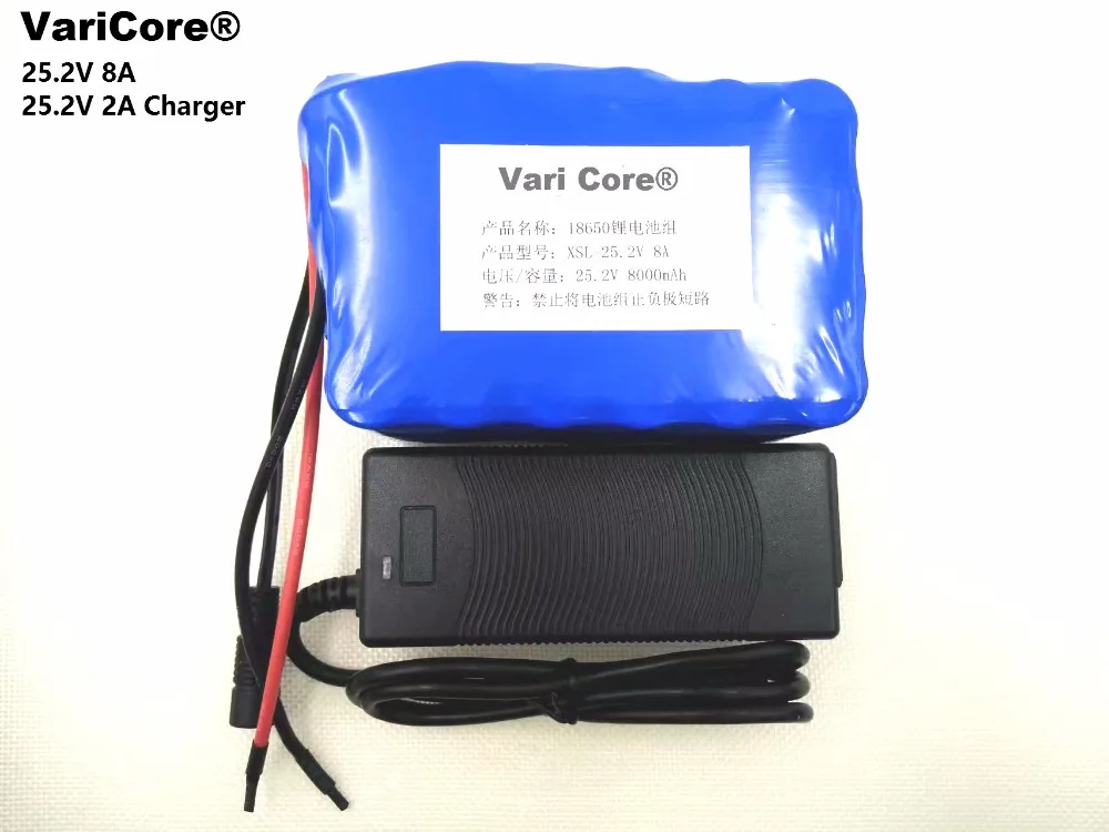 VariCore 24V 6s 4A 6A 8A 10A 18650 аккумулятор 25,2 V 12Ah литий-ионный аккумулятор для велосипеда 350W E велосипед 250W мотор+ зарядное устройство