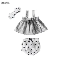 MLIANCELbaby/Летняя одежда для маленьких девочек; одежда для малышей; одежда для маленьких девочек; комплект одежды из 3 предметов