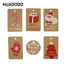 HUADODO 50 шт рождественские крафт бумажные этикетки сделай сам с