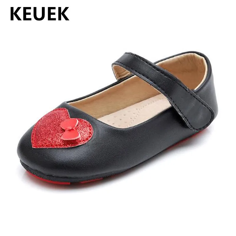 

New Girls Princess Shoes Spring/Autumn Children Single Shoes Baby Toddler Flats British style Kids Genuine Leather Shoes 018