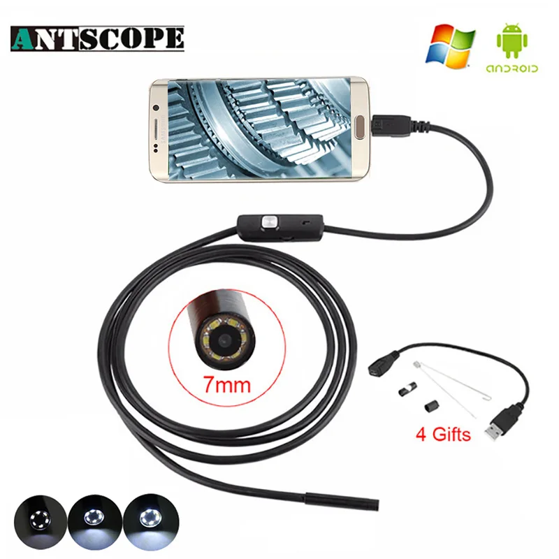

Antscope 7mm USB Android Inspection Endoscope with 6 LED 1/2/3.5m Snake Tube Phones PC OTG Camera Borescope Endoskop Kamera 29