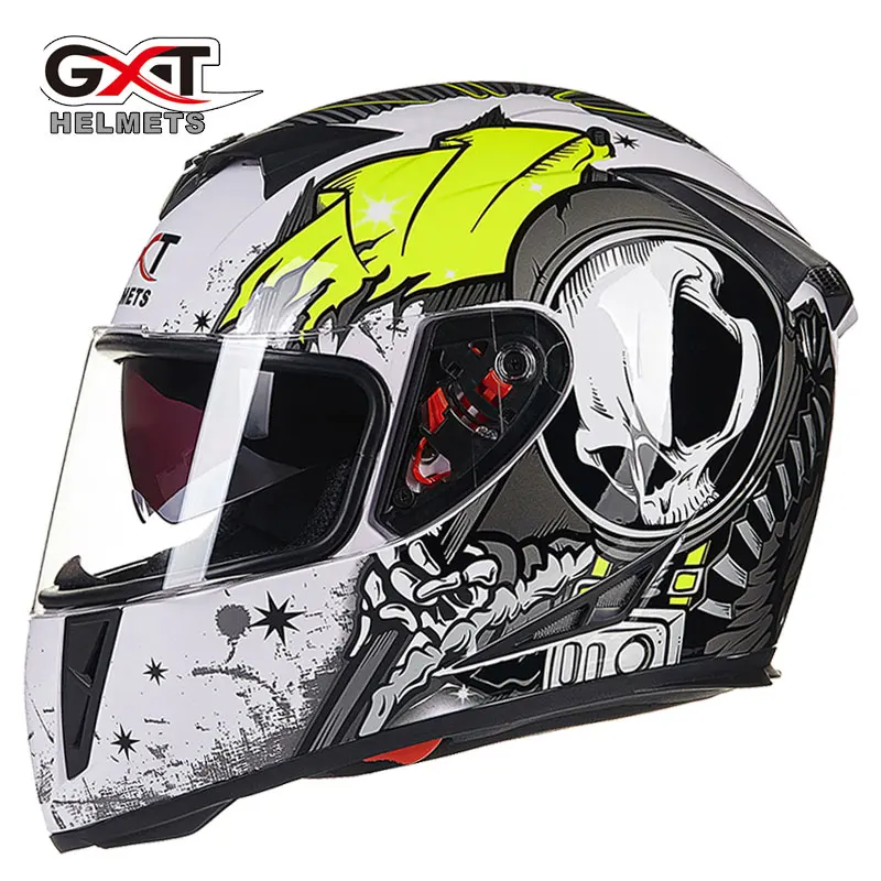 GXT мотоциклетный шлем для мужчин полный шлем для лица Casco Moto шлемы двойной козырек гоночный Кроссовый модульный мотоциклетный шлем мотоциклетный - Цвет: A2