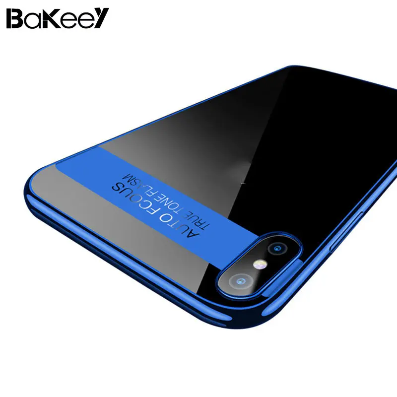 

Bakeey High quality Plating Transparent Soft TPU Protective Case For iPhone X 5 Color Newest Anti-knock Soft Phone Case 2018