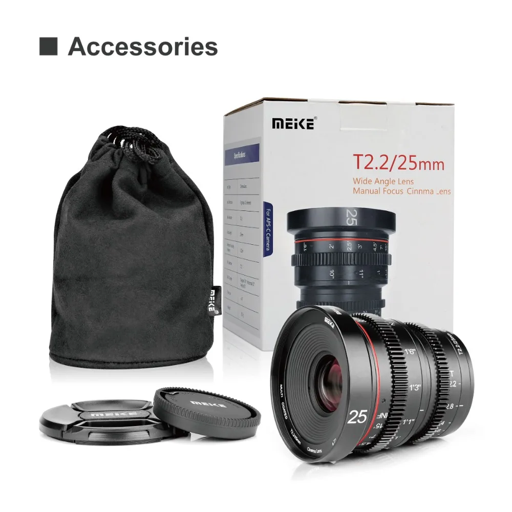 Meike 25 мм T2.2 ручной фокус портрет Cine объектив для Sony E Mount/для fuji X Mount A6300 A6500 A9 A7RIII A7III
