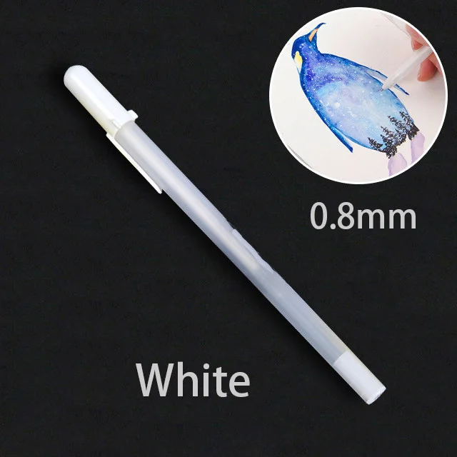 0,8 мм авторучка 3 цвета эскиз рисунок Граффити Арт маркеры манга дизайн крючок карандаш канцелярские товары школьные товары для рукоделия - Цвет: white