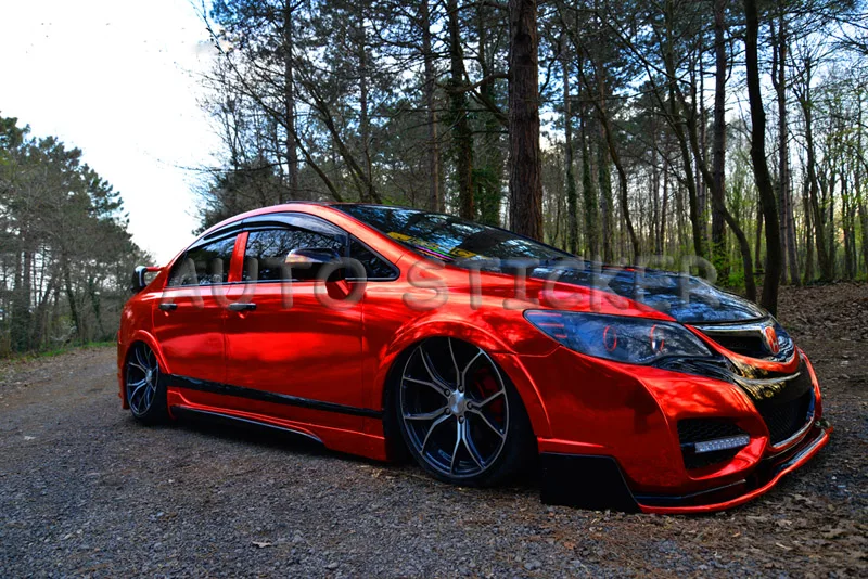 red chrome mirror vinyl car wraps 22