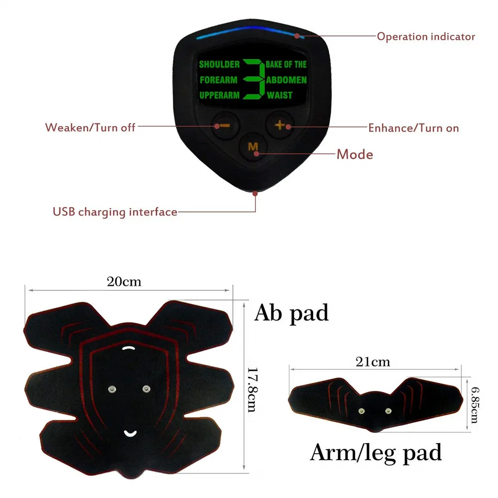 HANDISE ABS Stimulator Muscle Toner Abdominal Toning Belt Muscle EMS Trainer ABS