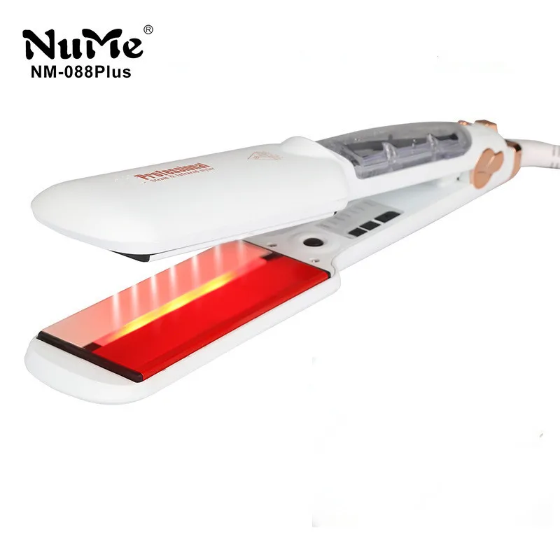 

Ceramic Steam Hair Straightener Infrared Heating Flat Iron LED Display Straightening Iron 2 Inch Styling Tools for Wet And Dry