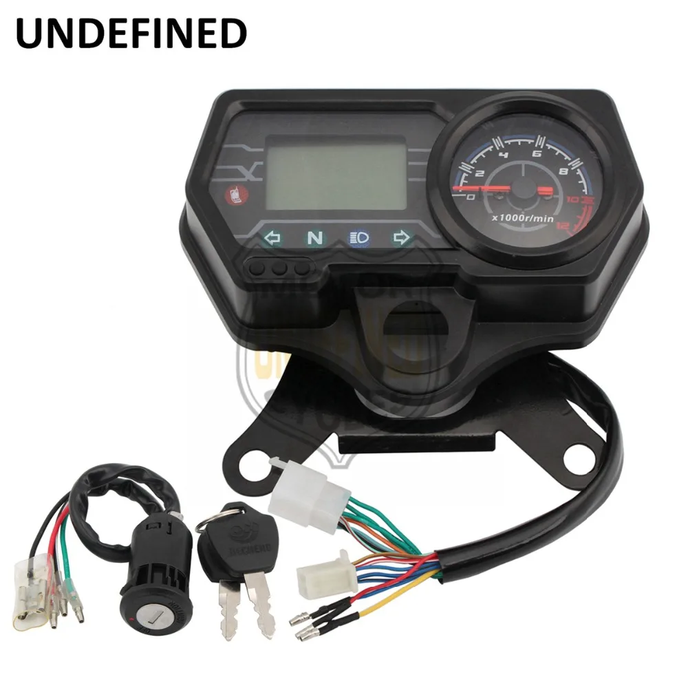 

UNDEFINED Motorcycle for Honda CG125 Speedometer Instruments Black 12V Odometer Speed Meter Indicator LED Backlight Night DDD48