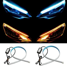 2pcs 60cm LED DRL Strip Light 12V Amber Flowing Car Daytime Running Lights Slim Flexible Turn Signal Lamp LED Strip For AMG W212 2pcs 60cm LED DRL Strip Light 12V Amber Flowing Car Daytime Running Lights Slim Flexible Turn Signal Lamp LED Strip For AMG W212