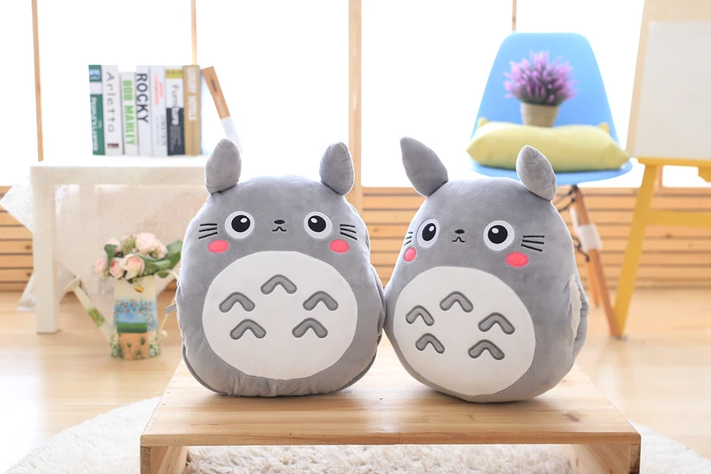 Плюшевая подушка Totoro, многофункциональная, 3 в 1, подушка Totoro, ручная теплая подушка, подушка для малышей, детское одеяло, мягкая аниме фигурка, игрушка