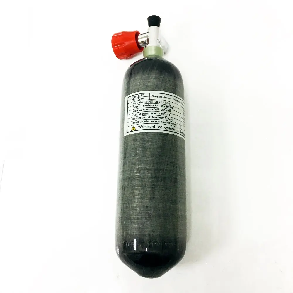 AC121711 Mini 2.17L CE 300Bar 4500PSI Высокая сжатая PCP углеродное волокно цилиндр дайвинг