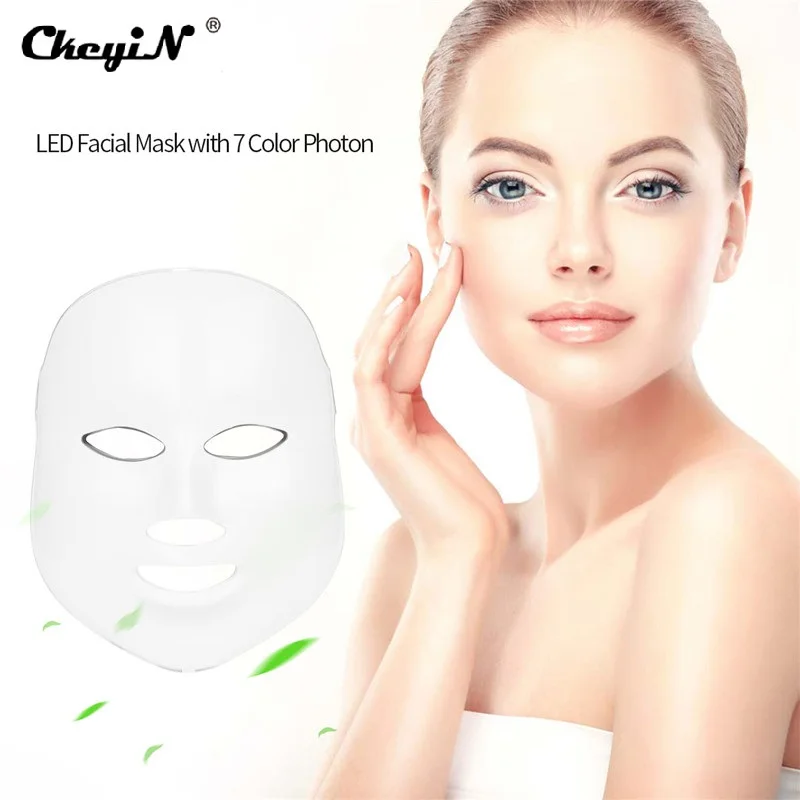 

Professional LED Facial Mask 7 Color Photon Facial Mask Wrinkle Acne Removal Face Care Skin Rejuvenation Beauty Mask Device 42