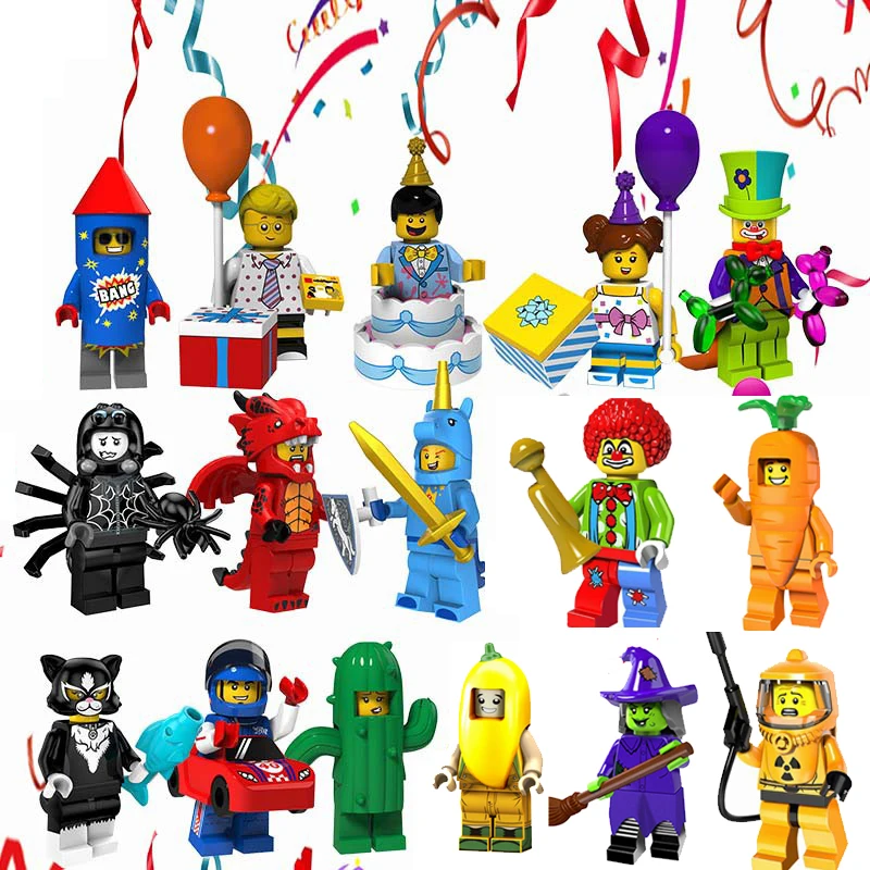 

2018 Collectible Figurines troupe clown elephant girl Fireworks boy Collectibles Figures Building Block Legoed Gift Toy for Kids