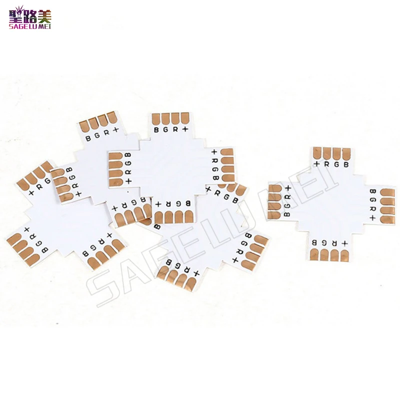 

Free shipping 10/20/50/100 pcs/pack 4pin 5050 3528 RGB + Cross Shape 4pin Female Connector Adapter LED Strip to Strip PCB