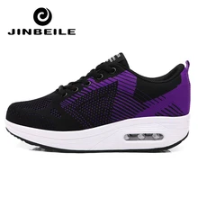 Визуально увеличивающая рост обувь для фитнеса Для женщин дышащая прогулочная обувь женская спортивная обувь на Покатой подошве беговые кроссовки ayakkabi Баян ; сезон осень