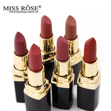 Miss rosa marca batom 24 cor nude batom fosco batom de veludo fosco beleza lábios vermelhos batom cosméticos de longa duração maquiagem