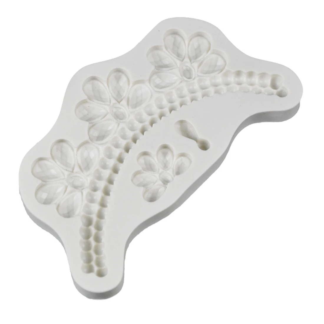 Цветок розы Форма растений 3D помадка торт силиконовая форма для формы из полимерной глины кухня шоколадные кондитерские Конфеты инструменты для изготовления - Цвет: Pearl necklace
