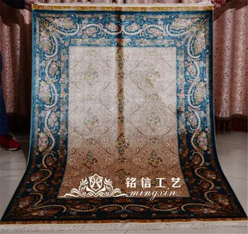 

4'x6' Flower Silk Carpet Handmade Turkish Rugs Oriental Silk Rug Soft Carpets
