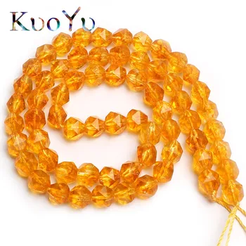 

Faceted Yellow Citrines Quartz Beads Natural Stone Beads For Jewelry Making 15inches 6/8/10/12mm Pick Size DIY Bracelet Necklace