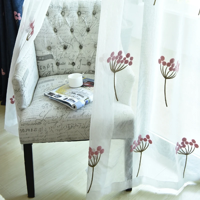 Estilo de país de diente de león bordado Cortinas opacas para dormitorio niños bebé vivero ventana Cortinas WP027C Estilo de país de diente de león bordado Cortinas opacas para dormitorio niños bebé vivero ventana Cortinas WP027C